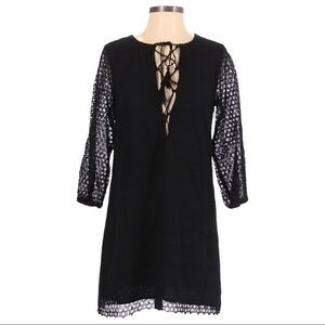 🌺 Little White Lies Urban Outfitters Ffion Black Lace Up Cover Up Dress Size XS